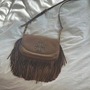 Tory Burch Suede Fringe Crossbody